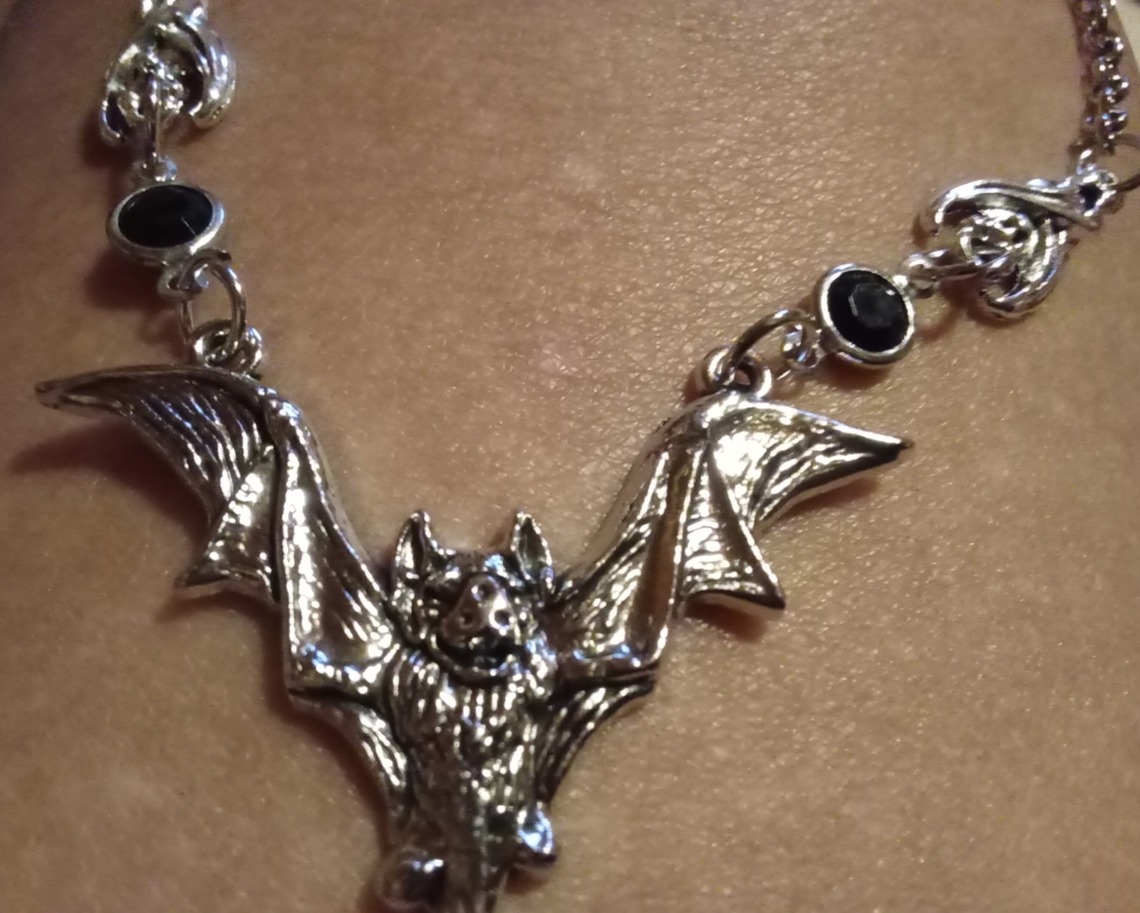 22″ Bat Chain Necklace Costume Jewelry Halloween Black