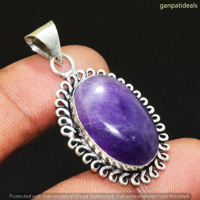 Amethyst Gemstone Ethnic Handmade Pendant Jewelry 1.5″ GP-27104