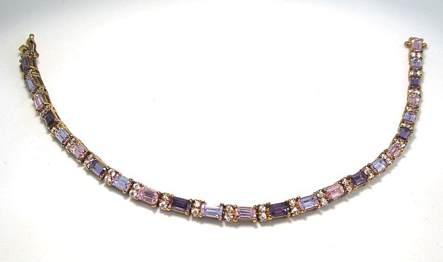 GP 925 Sterling Silver Tennis Bracelet w Rhinestones 14.8 grams 7 1/2” lot 47b7