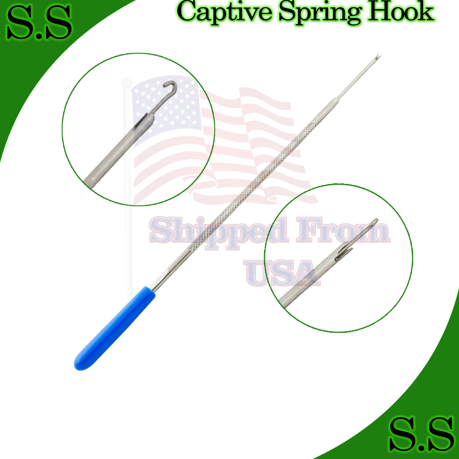 Captive Spring Hook Stainless Steel
