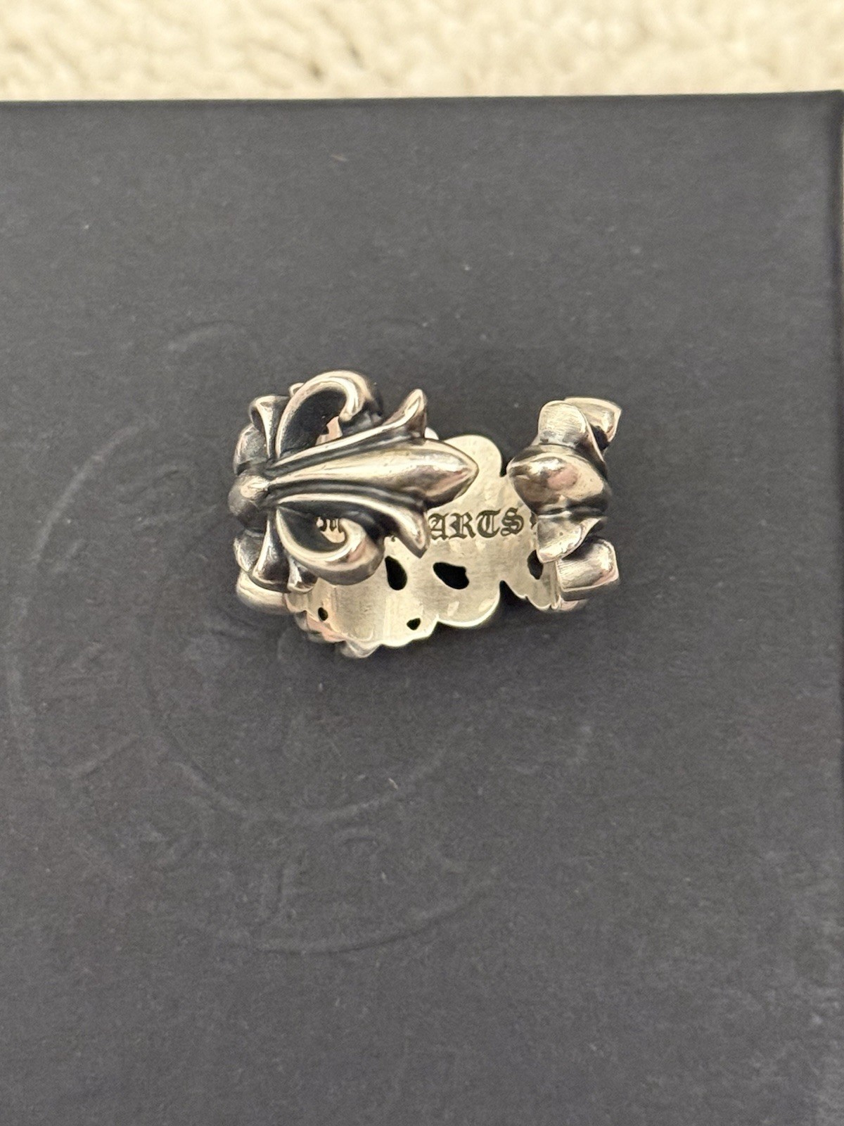 Chrome Hearts Double Floral Ring 925 Sterling Silver Pre-owned Size 10