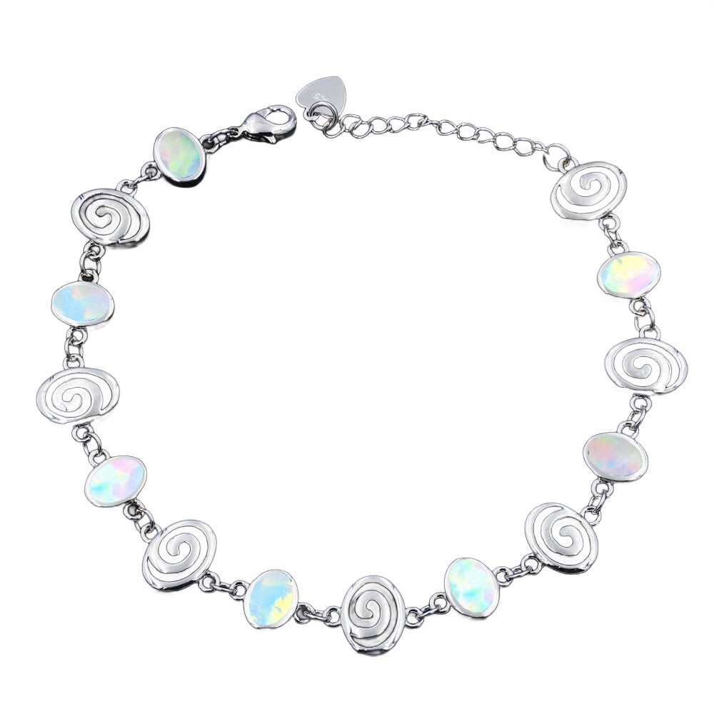 Hawaii White Opal Vortex Bracelet 925 Sterling Sliver Jewelry For Women Girls