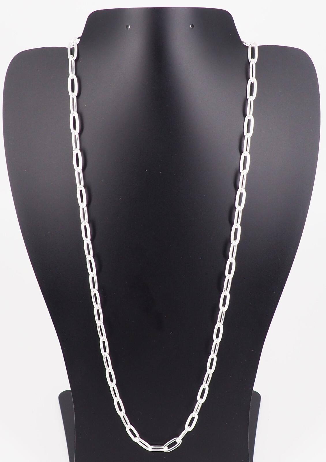 Solid 925 Sterling Silver 6mm Paperclip Chain Necklace – 24″ Made In Italy
