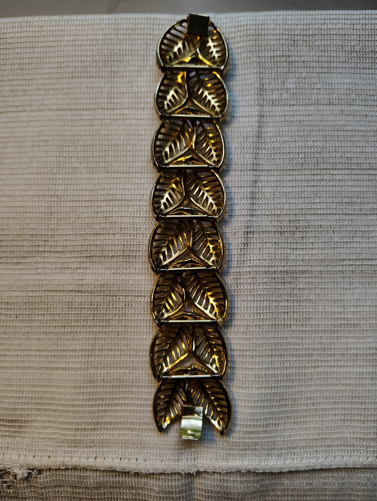 Vintage Leaf Link Statement Bracelet, Hook Closure