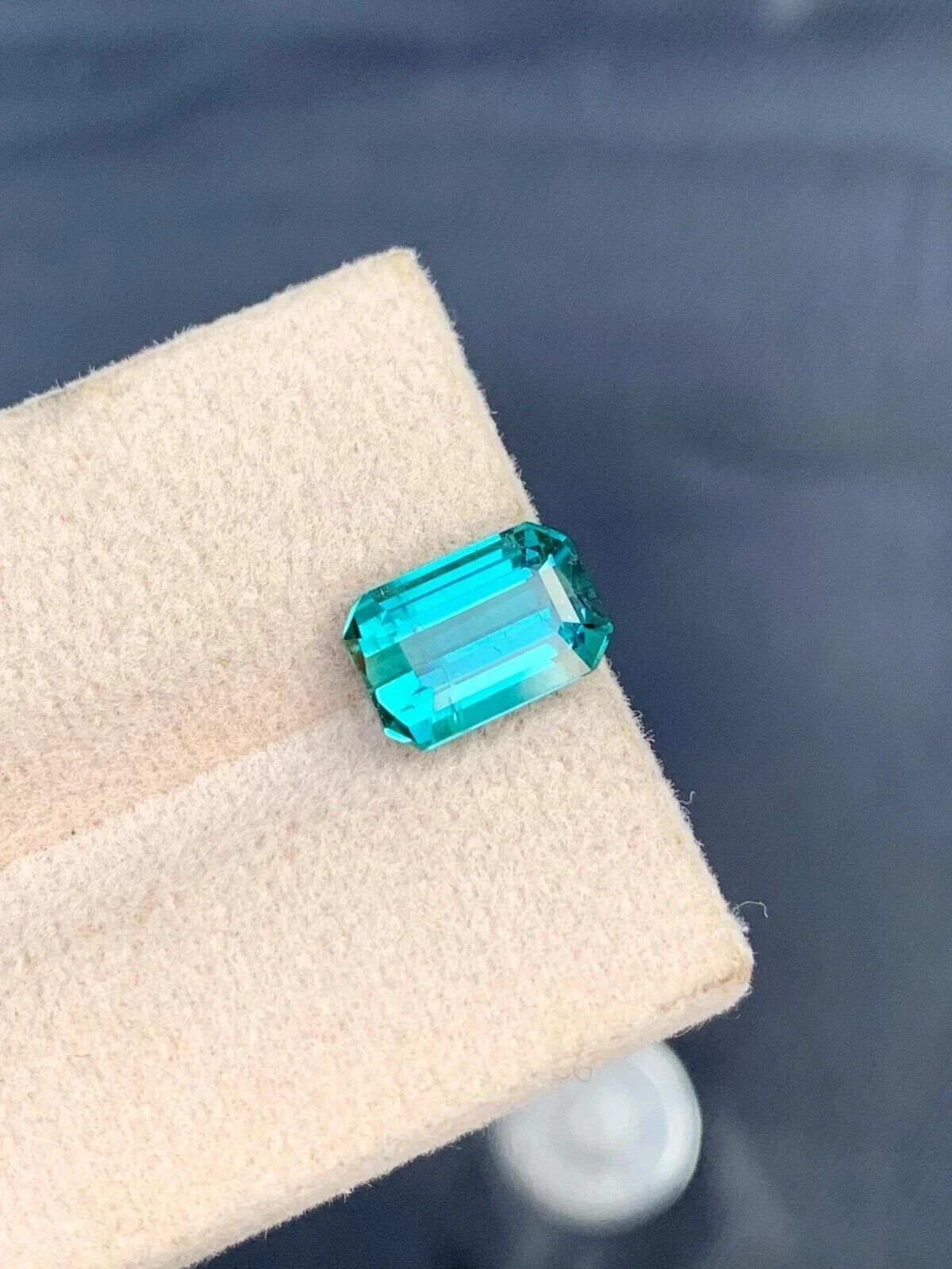 2.6 Ct Certified Natural Paraiba Tourmaline Neon Blue Emerald Cut Loose Gemstone