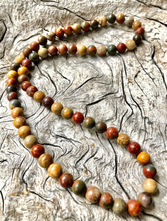 Natural Red Creek Jasper Dainty Choker Necklace Women Healing Energy Reiki Gifts