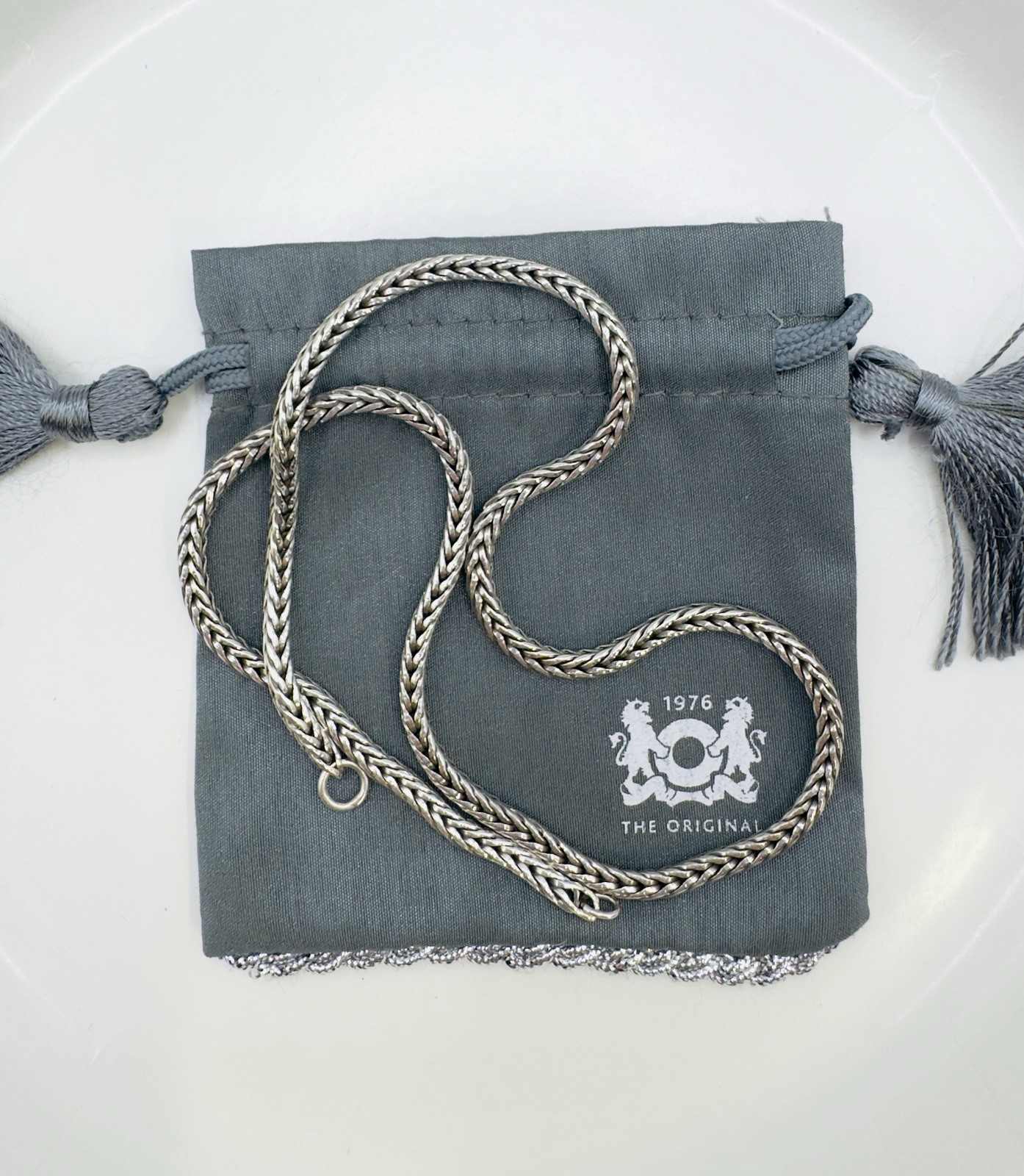Trollbeads Original Foxtail Necklace Silver 17.7 (16.7 actual) Retail Is $319