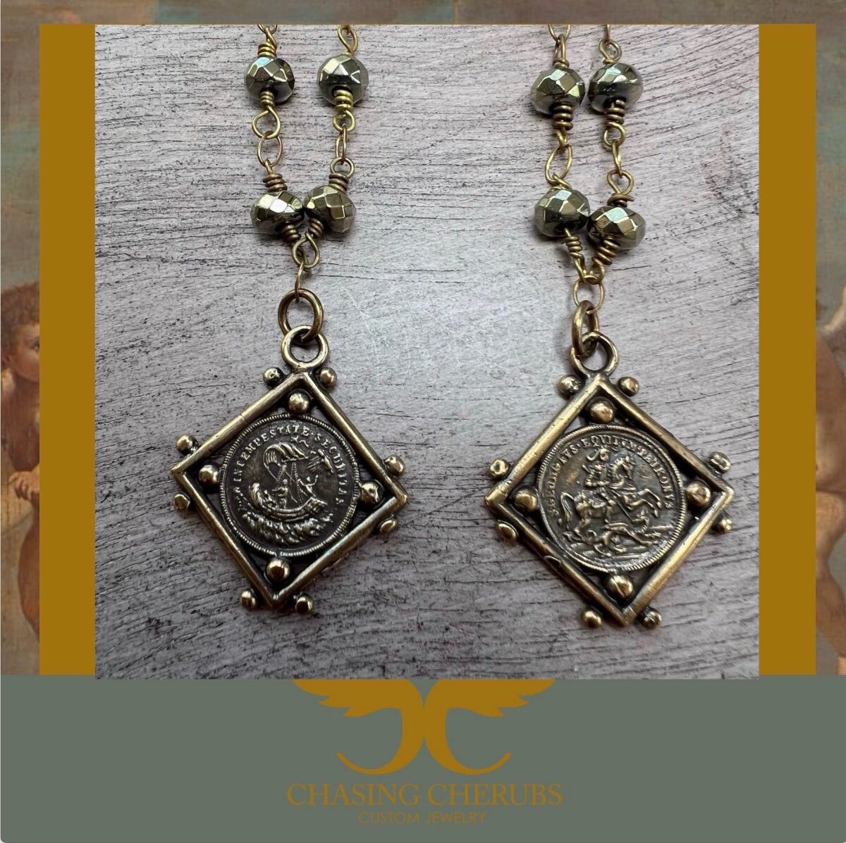 Virgin Saints & Angels VSA Inspired Necklace Saint George Protector Metal Rosary