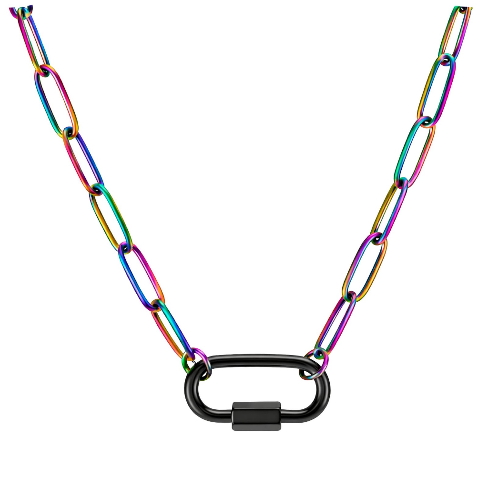 Carabiner Charm Holder Necklace for Women by Ginger Lyne 18KT Gold Plated Sta…