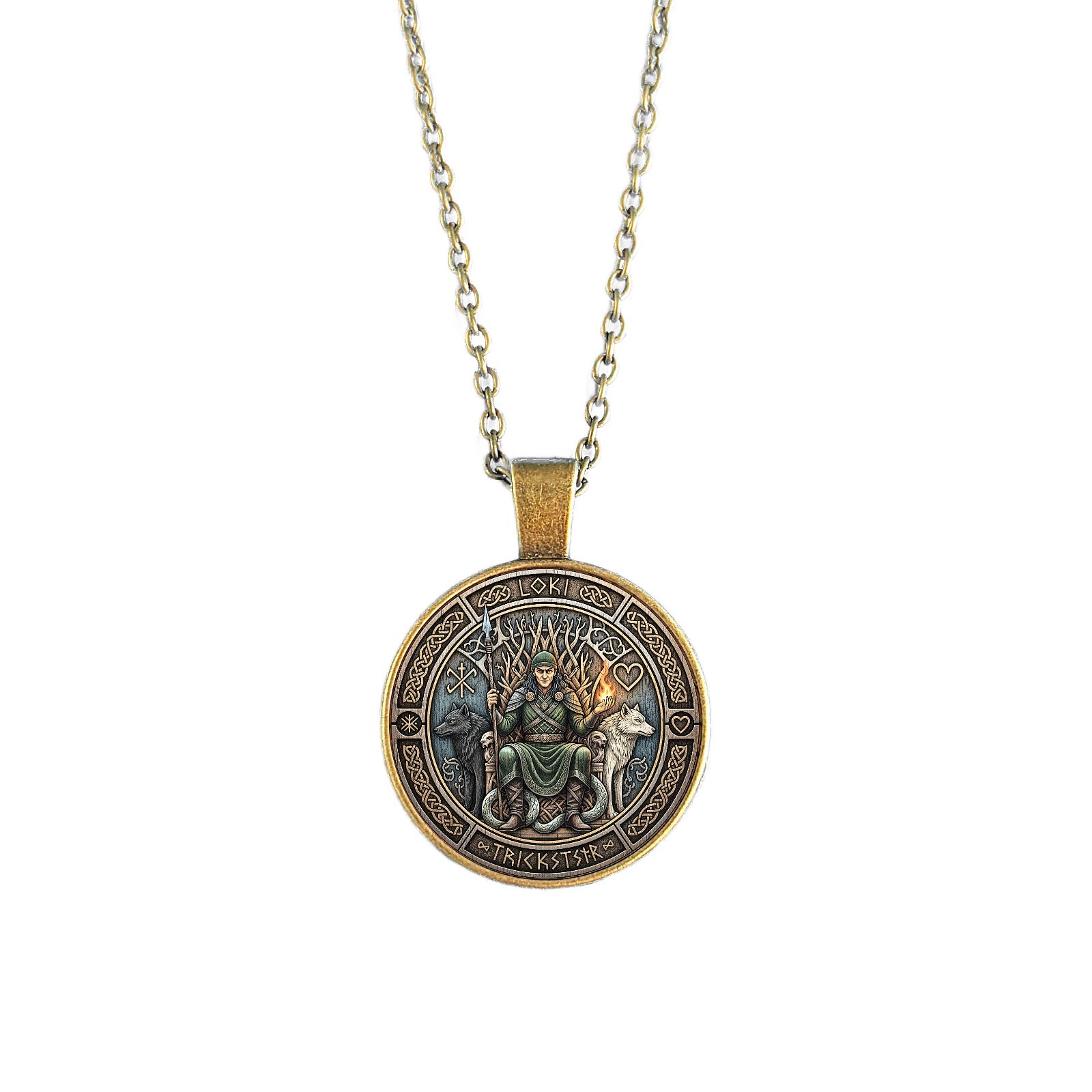 Loki Necklace Norse God Viking Mythology Nordic Symbol Pagan Jewellery Gift