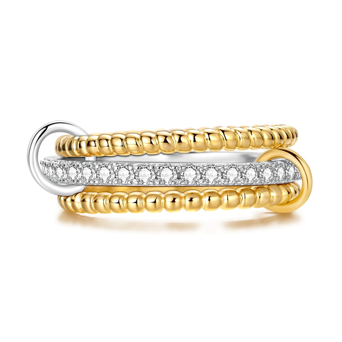 MULA New European 925 Sterling Silver Ring AAA CZ Three Circle for Women Jewelry