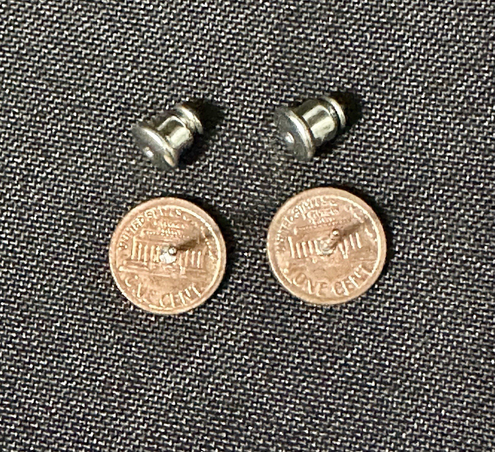 Miniature Lincoln Head Penny Pierced Earrings Small 3/8″ Studs “1964”