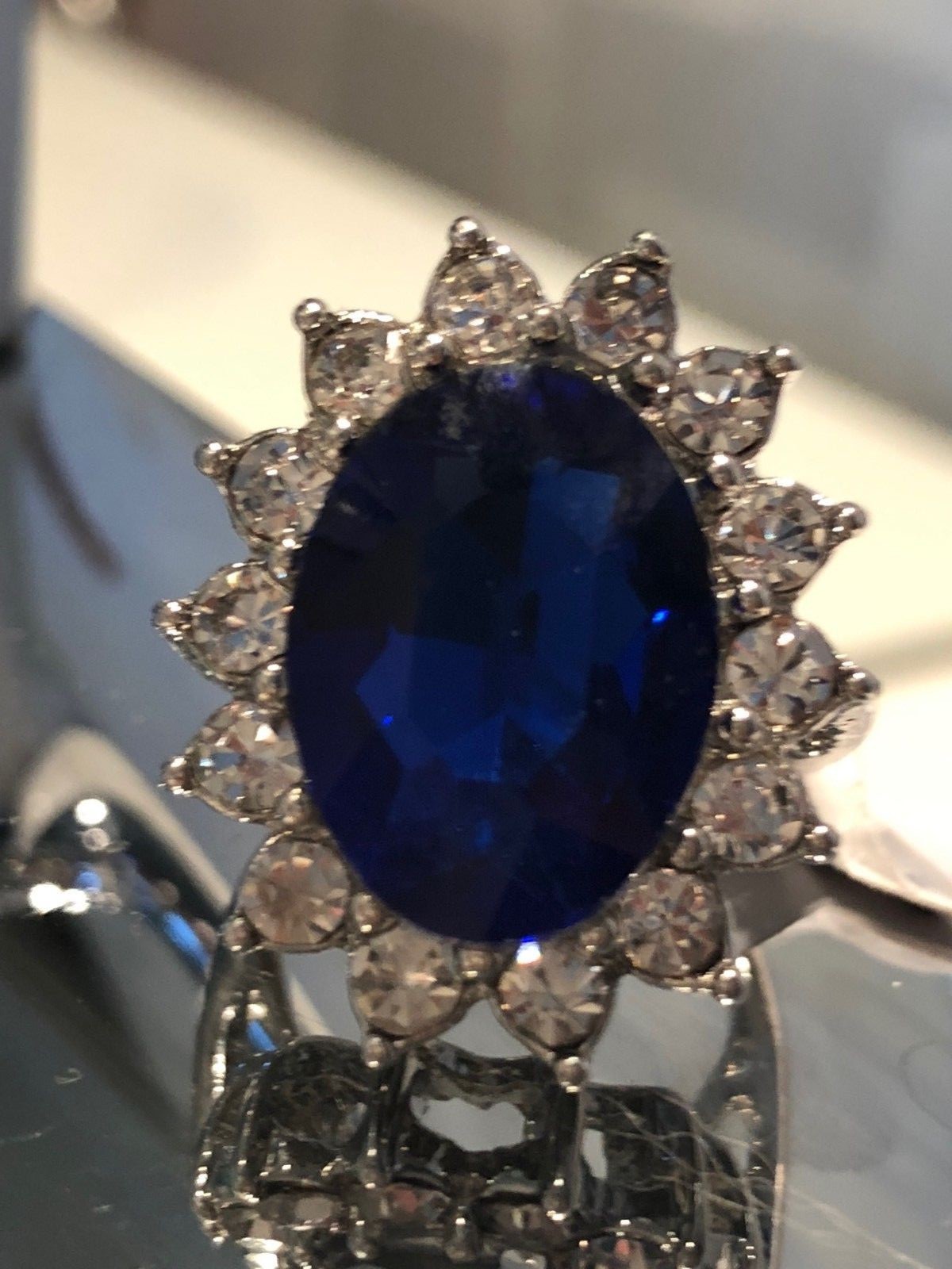 Kate Middleton Princess Diana VERY HUGE Sapphire engagement Ring Size 7