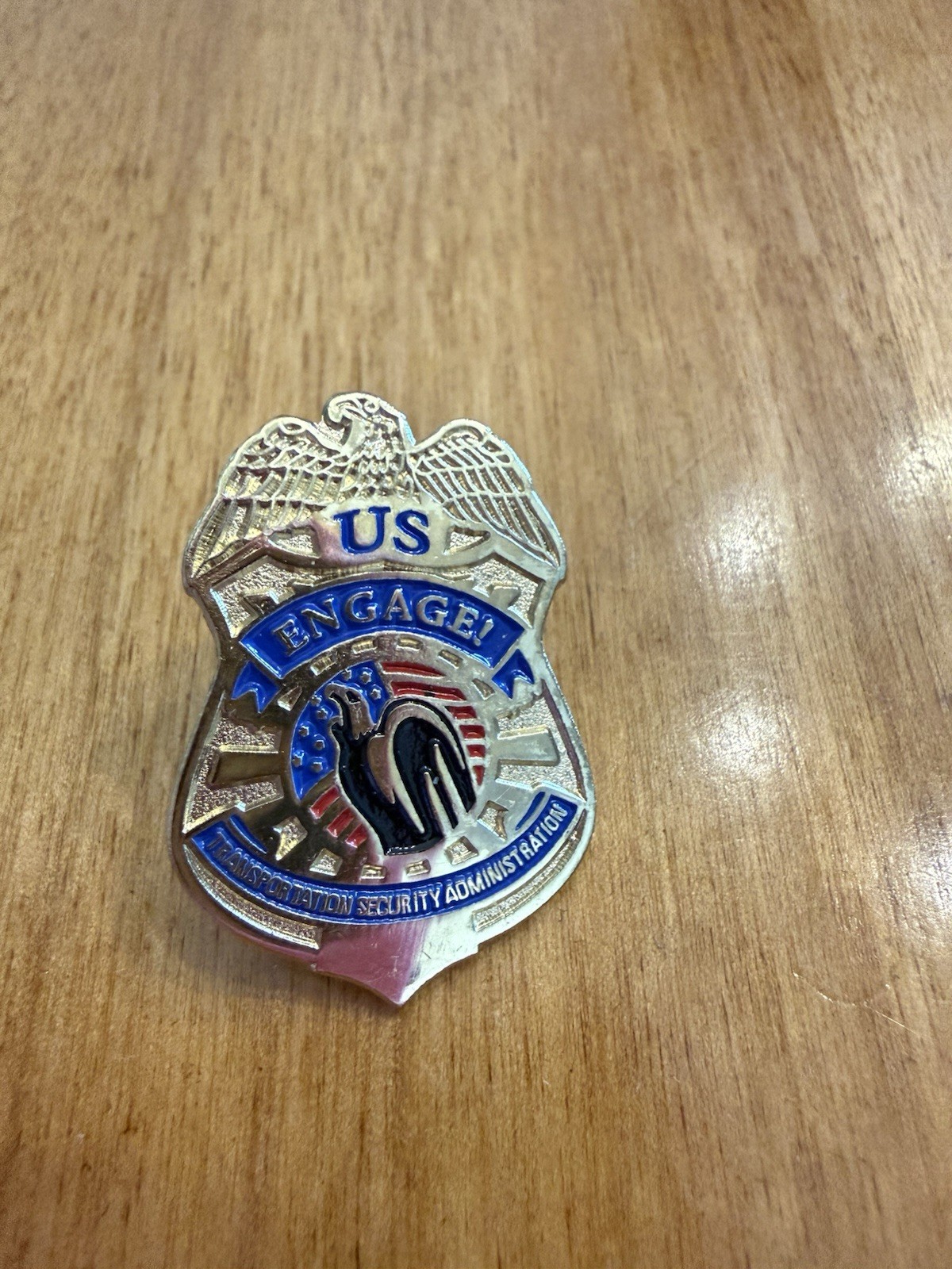 Plaque of the Badge of an Inspector for the Transportation Security