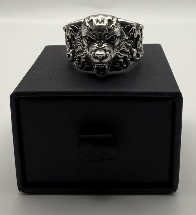 Volstead X Apothecary 87 Sterling Silver Wolf Ring 925 Alpha Male – Z 21.8mm