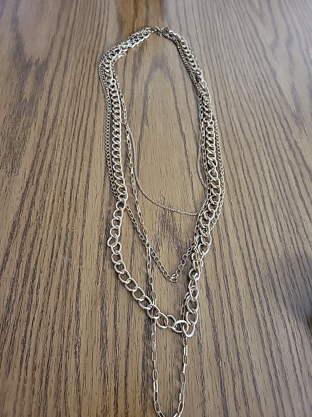 Goldtone 4 Strand Layered Chain Necklace