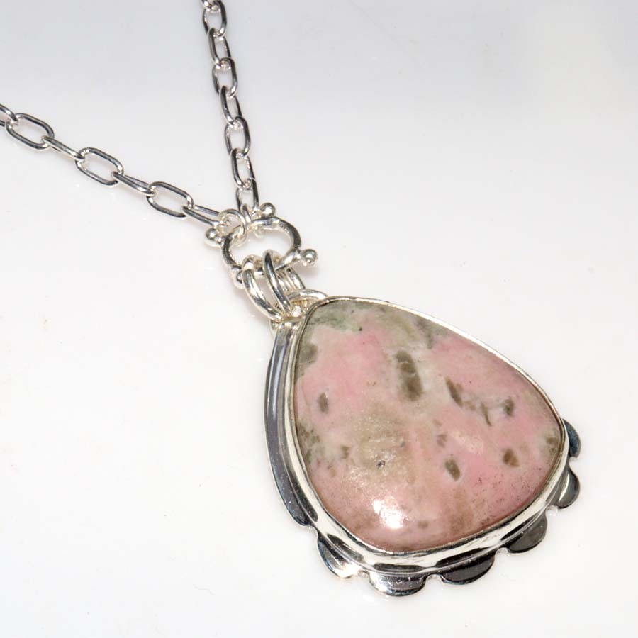 Fine Finish Cobalt Calcite 925 Silver Plated Necklace 18″ New Arrival Trendy GW