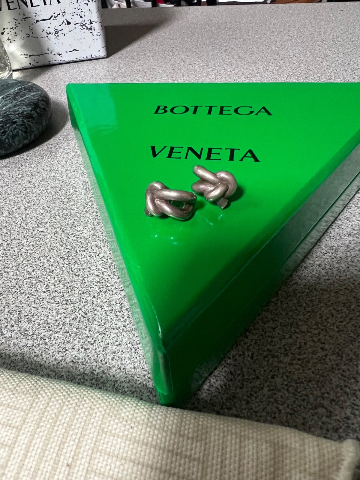 bottega veneta silver knot earrings. Come with original packaging