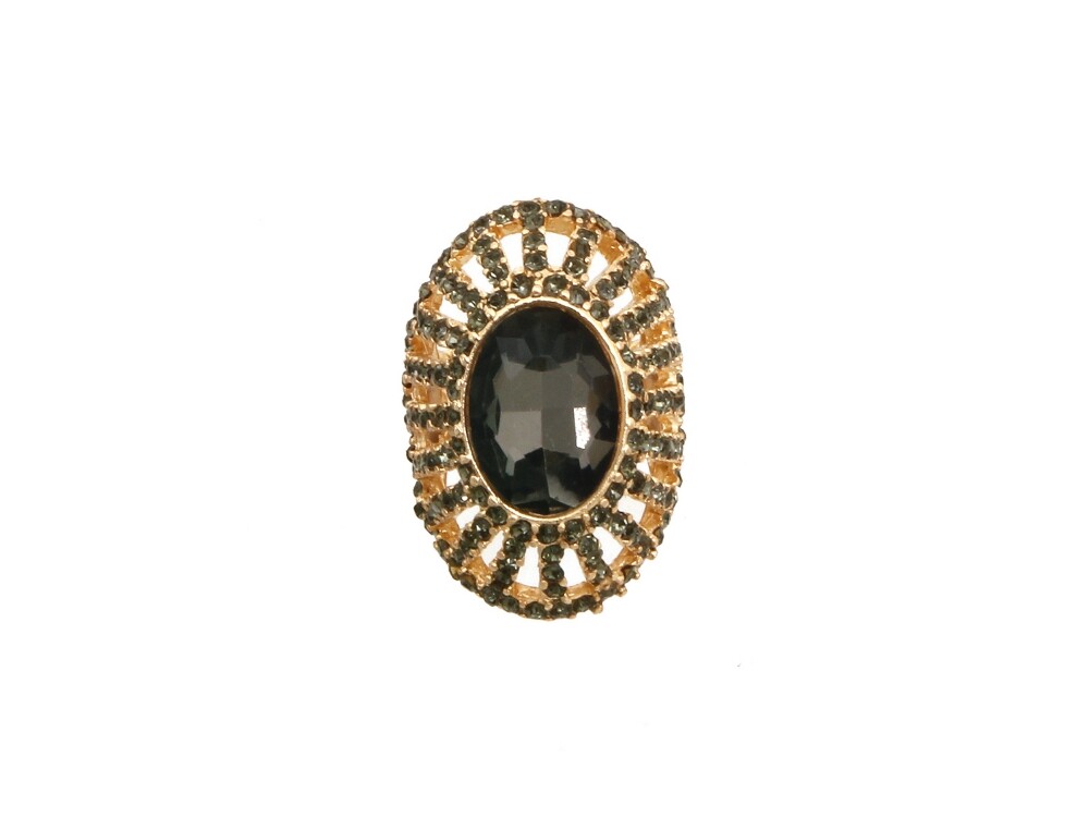 Hematite Stoned Goldtone Stretch Metal Ring ~ Great Gift Idea!