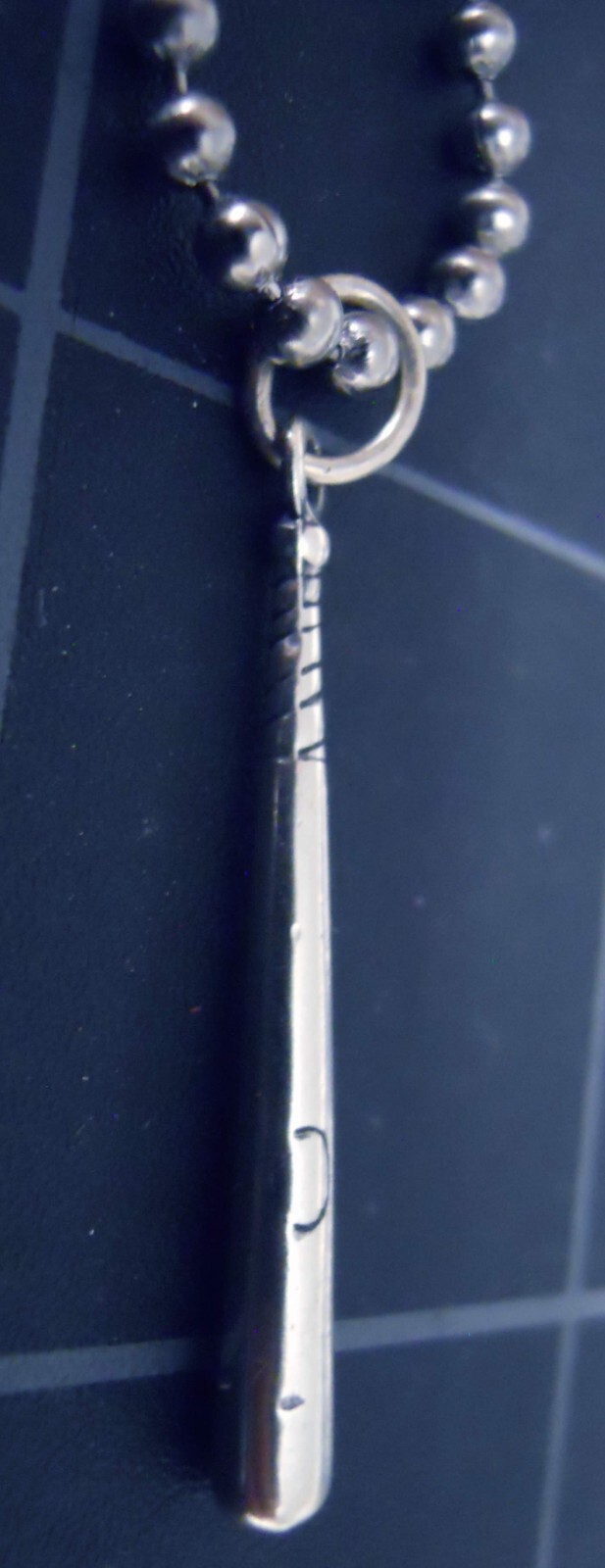 Baseball Bat Necklace Sterling Silver Pendant New Tiny Stainless Ball Chain