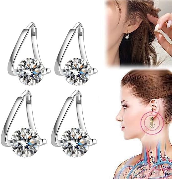 Lymphvity Germanium Earrings for Women Lymphatic Drainage Earrings Jewelry (silv