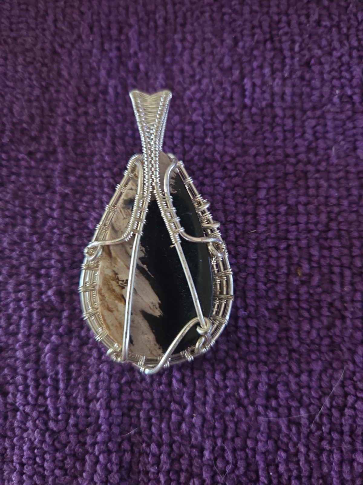 JMDean62 OOAK Palm Root Fossil Wire Wrapped Pendant Handmade Natural Gemstone