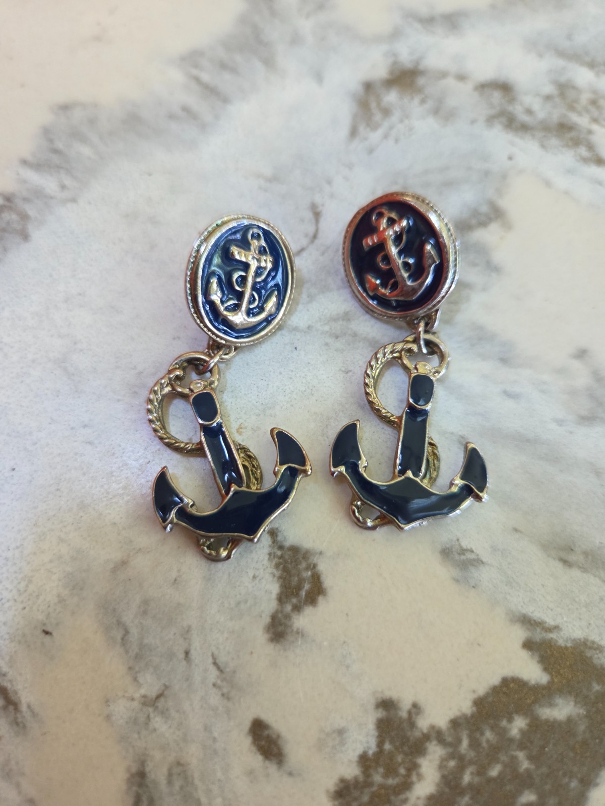 Ahoy Sailor! Blue Anchor Themed Earrings