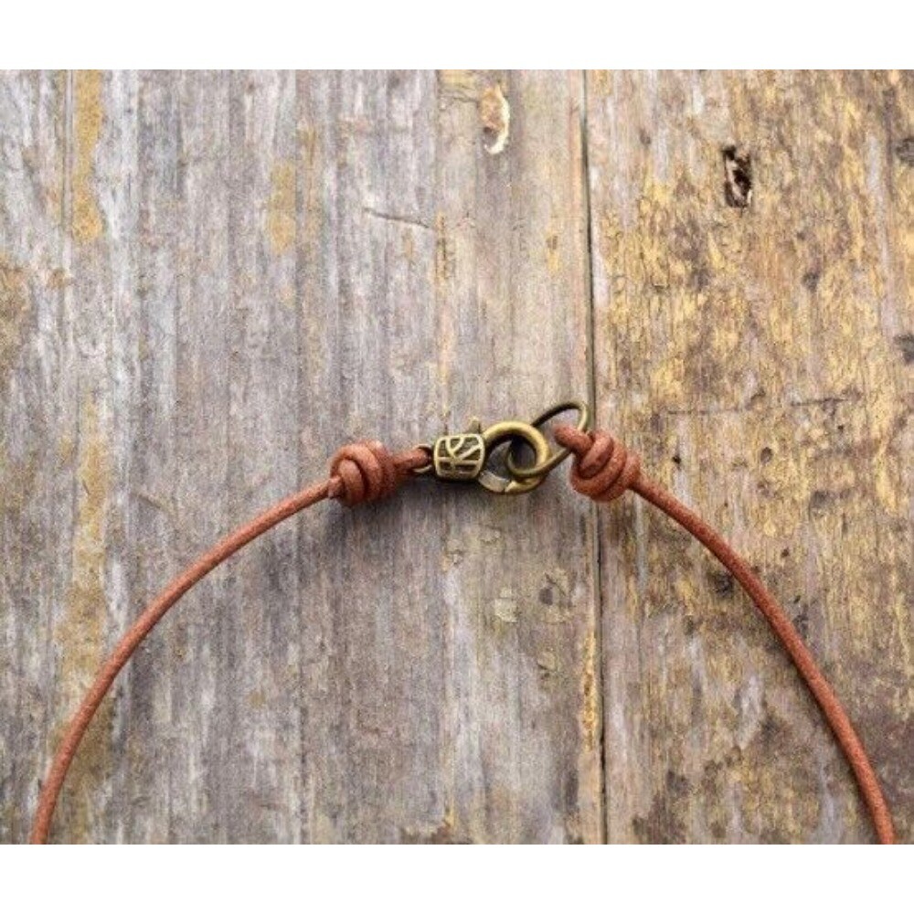 Natural Turquoise Necklace Round Bead Leather Healing Spiritual Choker Xmas Gift