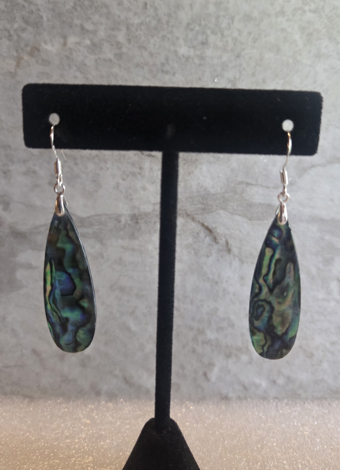 Abalone Shell Dangle Earrings,SS Hooks E24