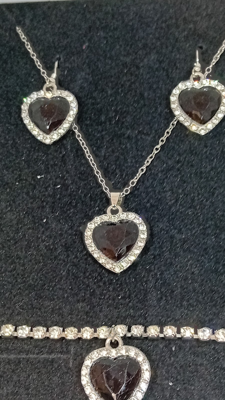 Acrylic glass Gems set with Rhinestones BLACK