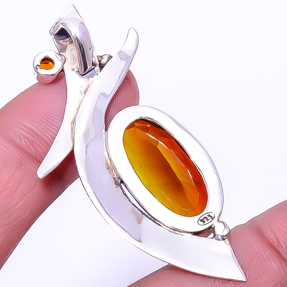 Bi-Colour Tourmaline & Smokey Designer 925 Sterling Silver Pendant 2.15″ P64