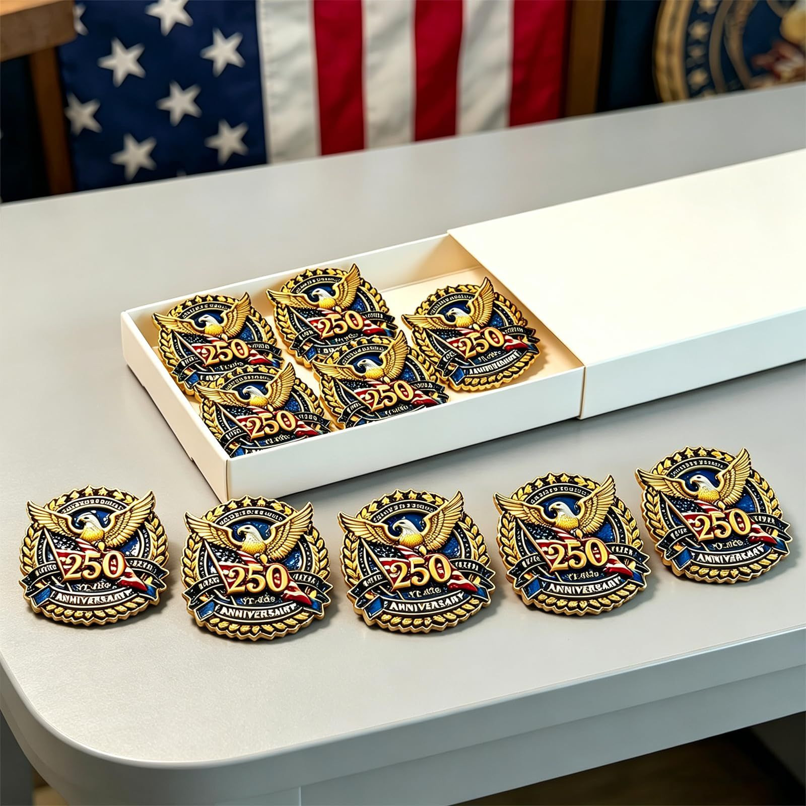 YSDTrink 10 Pcs 250th Anniversary Merchandise – Lapel Pin for Men Small, Gold