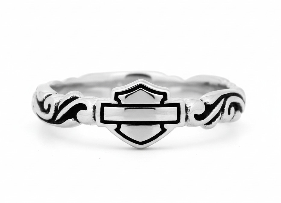 Lady Harley-Davidson® Filigree Bar & Shield Logo Stacking Ring .925 151 HDR0315