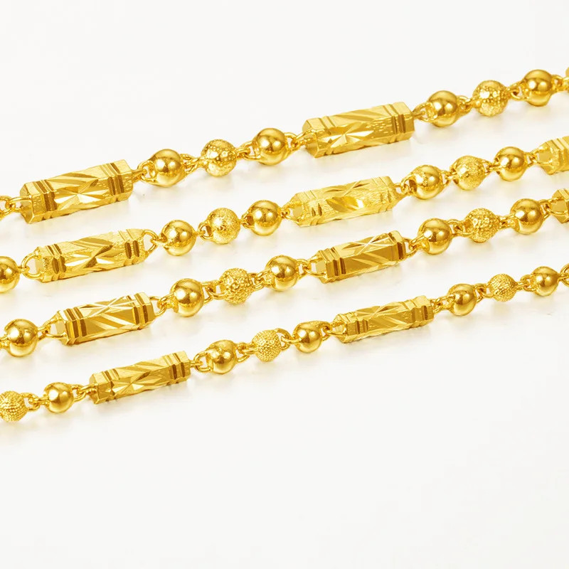 Mens Buddha Pendant Necklace 18K Gold Plated Bamboo Chain Luxury Hip Hop Gift