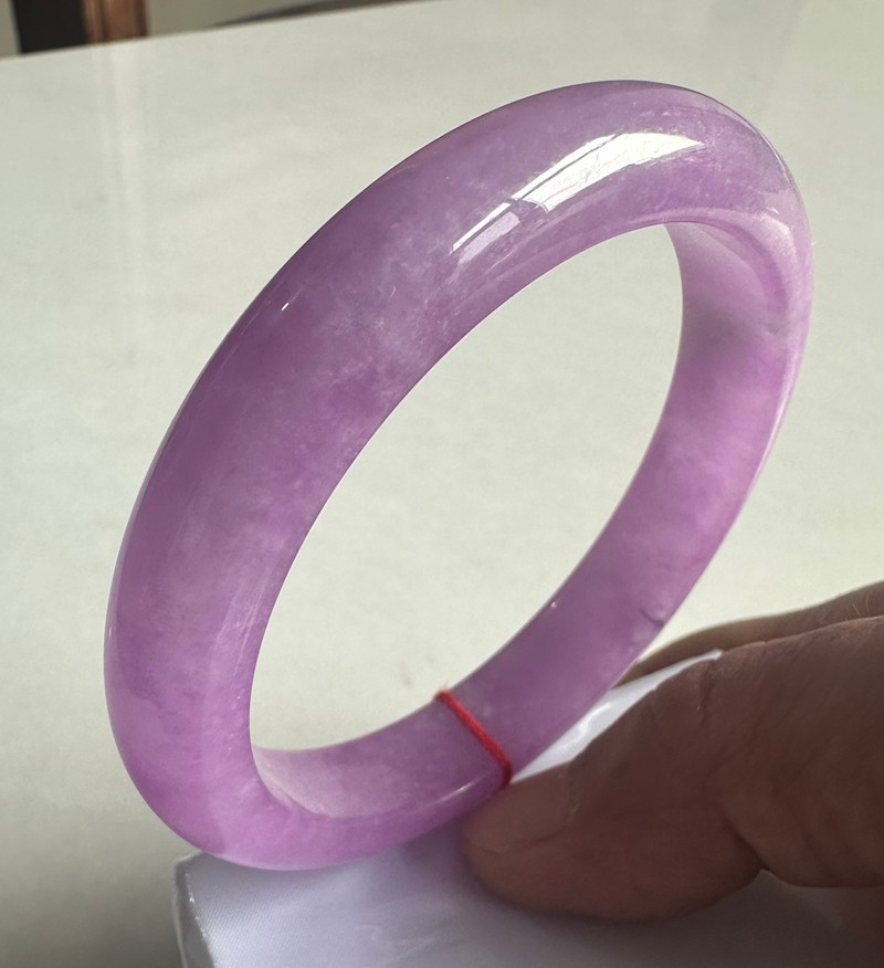 Natural Grade AAA Ice Lilac Lavender Burmese Jade jadeite bracelet bangle 61MM