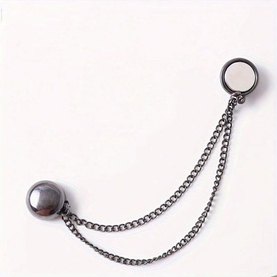 3Pcs Multi-Function Magnetic Clothing Clips with Chain Shirt Ties Clip for Women