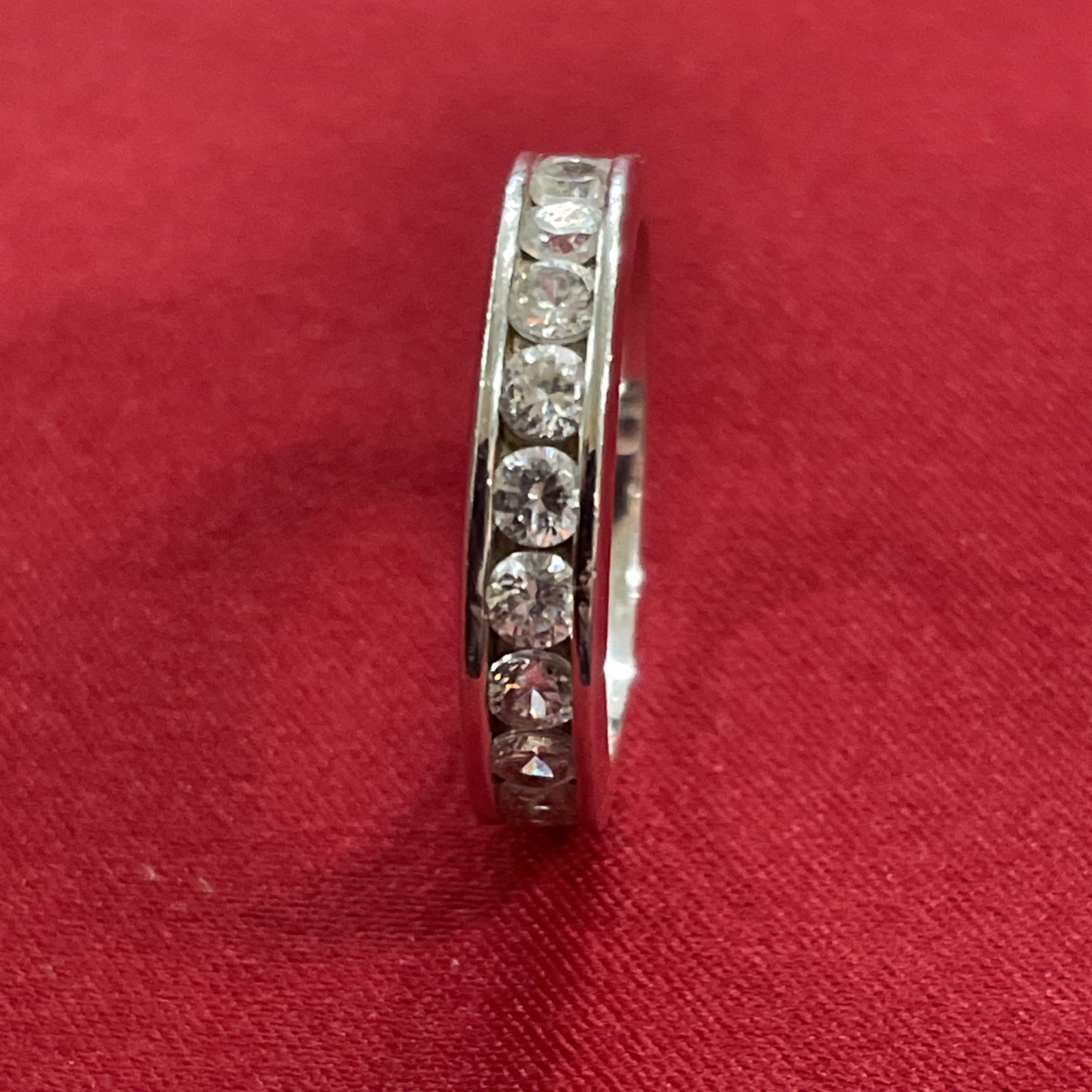 Sterling Silver 925 JCM CZ China Cubic Zirconia Band Ring Size 8