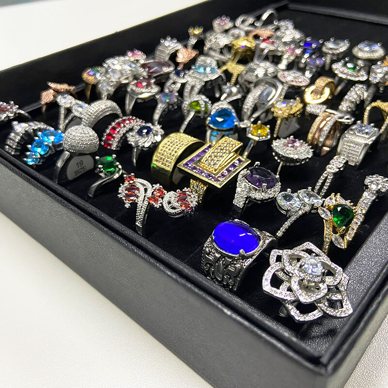20/100Pcs Wholesale Bulk Lot Women’s Vintage Crystal Metal Jewelry Mixed Rings