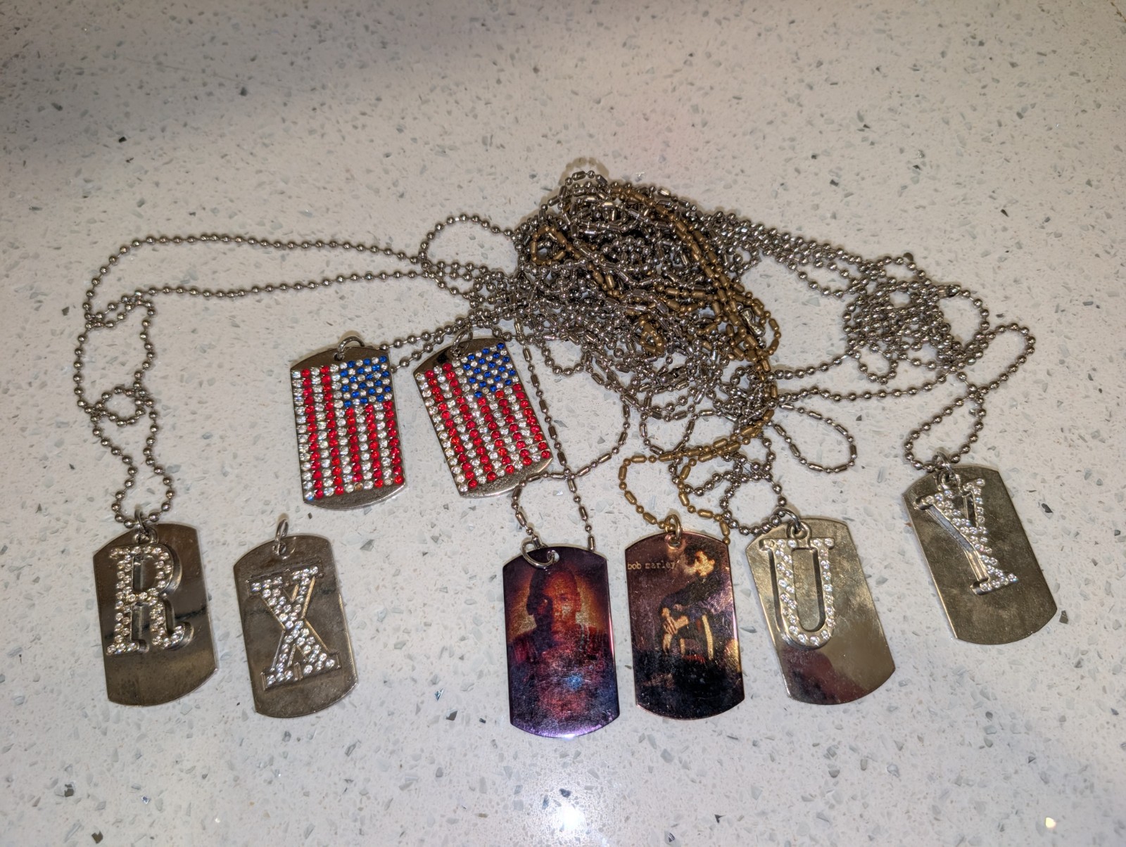 Lot Of 8 Jewelry Dog Tags