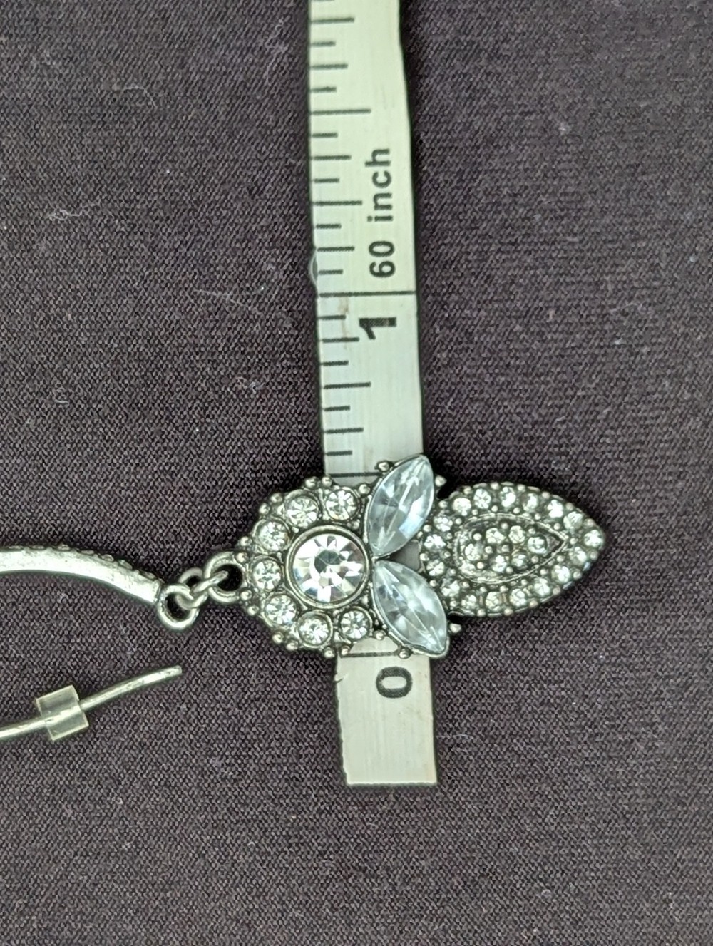 Silver Crystal Gem Drop Earrings Sparkling Dangle