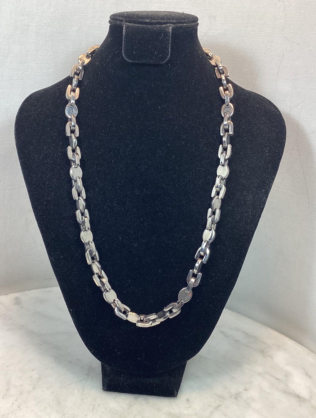 DOLCE & GABBANA D&G Stainless Link Chain Necklace 21.5” Long