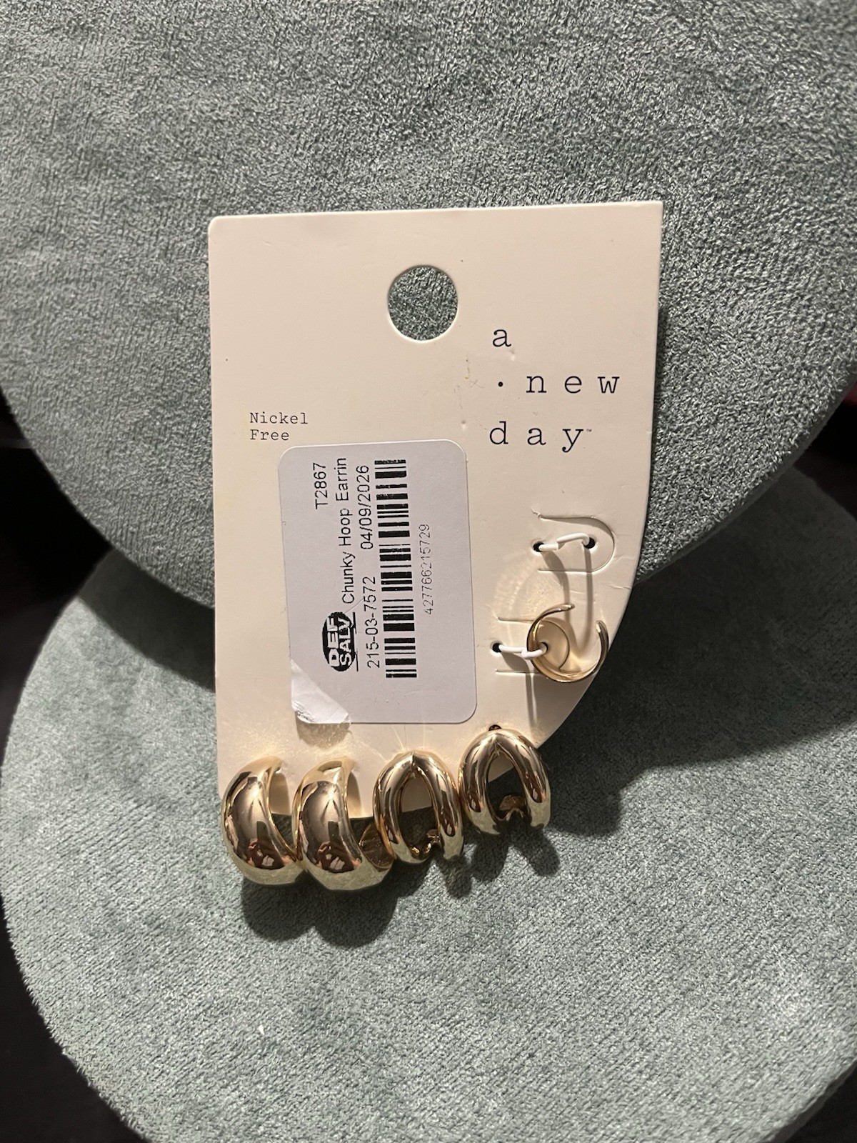 A New Day Nickel-Free Gold Tone Hoop & Stud Earrings Multi-Pair Set