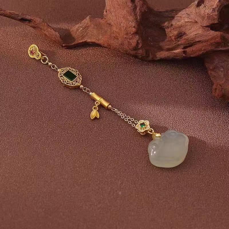 Chinese Style Long Tassel Brooch, Qipao Horse Face Skirt Waist Pendant