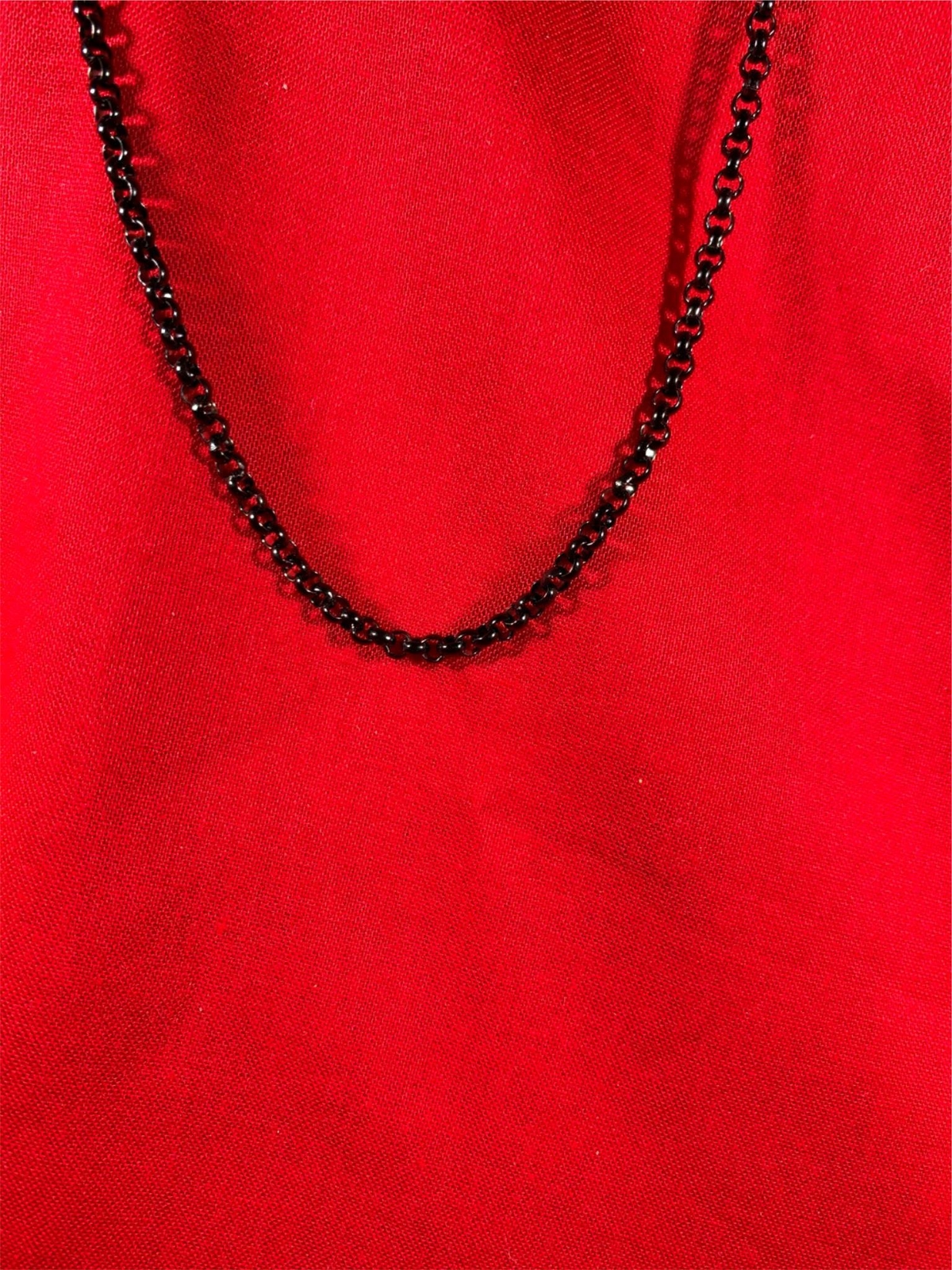 16 INCH GOLD, SILVER,BLACK PLATED 3MM ROLO LINK STAINLESS STEEL CHAIN-USA SELLER