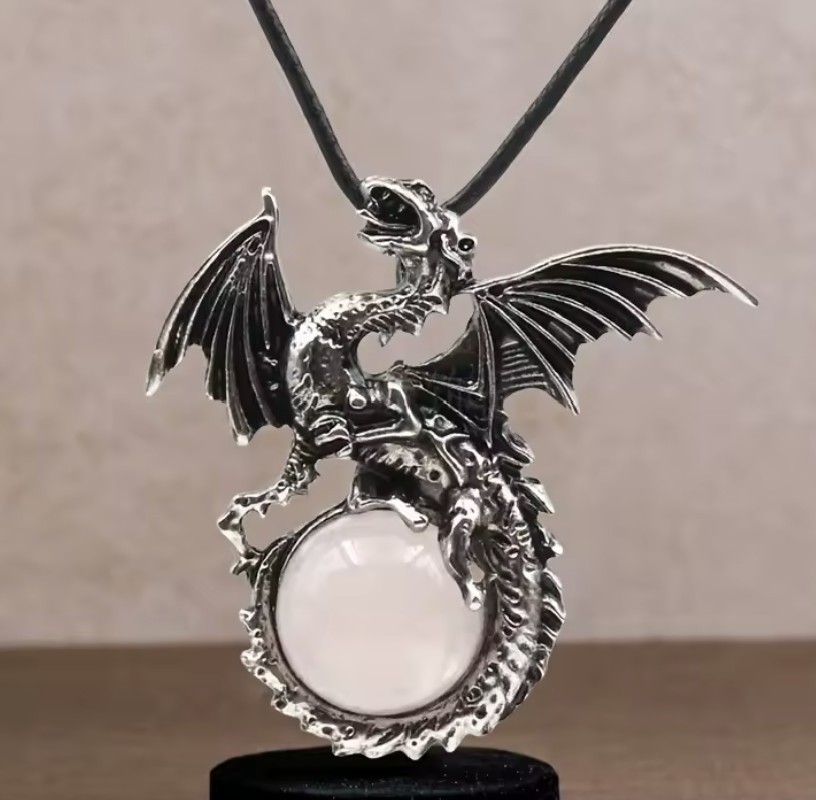 Alloy Dragon pendant with various gemstones (only pendant)
