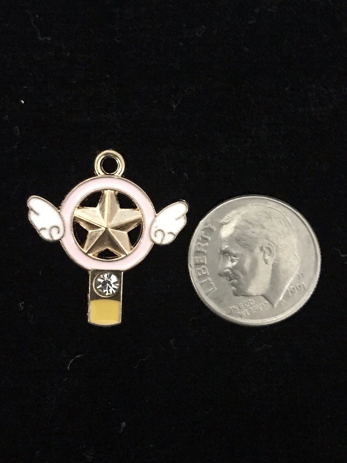 Wings Circle Star Design Enamel Bangle Pendant charm K9