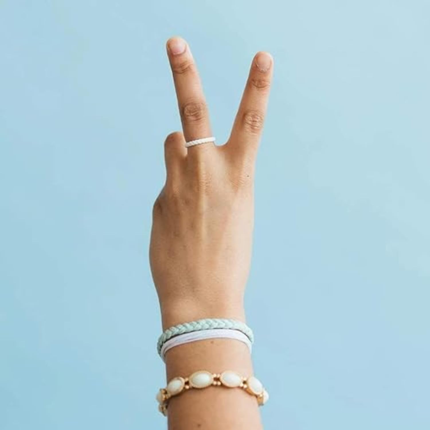 Stackable Braided Silicone Wedding Ring – Comfortable and Flexible Design – O…