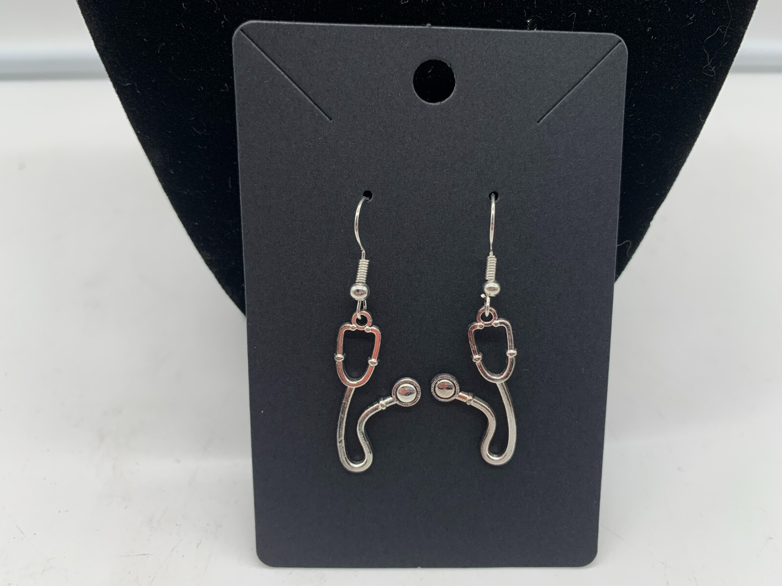 Metal Silver Stethoscope Dangle Earring Set DD01B10121