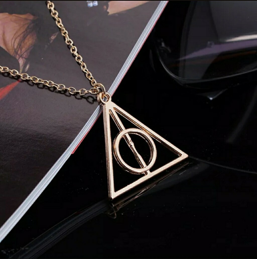 Harry Potter Movie Necklace Deathly Hallows Silver Gold Color Gift Pendant USA