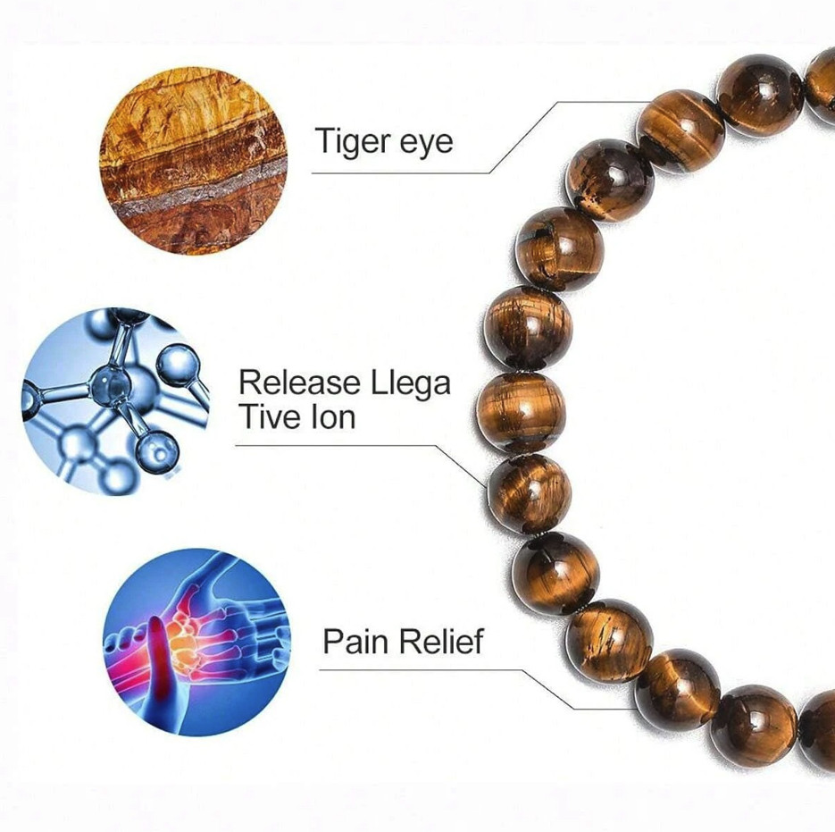 1pc 3 Style 8mm Natural Tiger Eye Lava Rock Handmade Men Bracelet Gift – NEW
